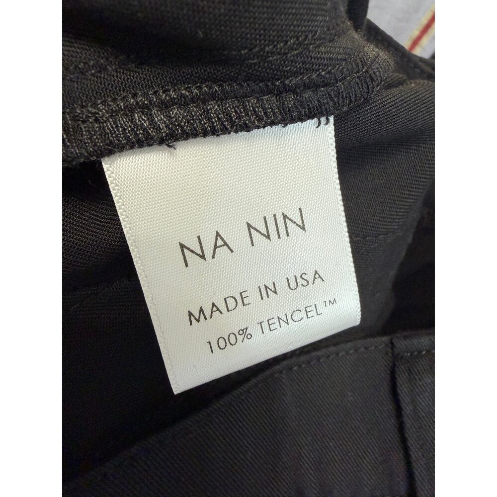 NA NIN Winnie Tencel Pleated Pant High Rise Black Relax Women's L - Picture 7 of 11